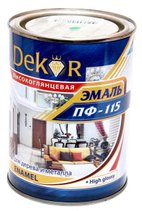 Эмаль ПФ-115 DEKOR желтая 0,8кг Кубань