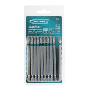 Набор бит Ph2x90мм,сталь S2,10шт//GROSS Matrix 11379