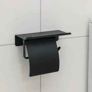 Держатель для туалетной бумаги с полочкой 18*10,3*14см, черный 5500356