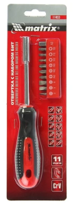 Отвертка с набором бит,11шт, Fusion Matrix 11453