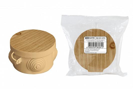 Коробка распаячная TDM ОП D65х40мм,крышка сосна,IP 54.4вх./0701