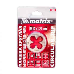 Плашка М12х1.25мм,Р6М5// Matrix 77094