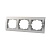 Розетка рамка 702-2800-148 Deniy 3-ая горизонтальная серебристый металлик