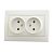 Розетка 701-0202-128 Мира двойная б/з  керамика белая с белой вставкой