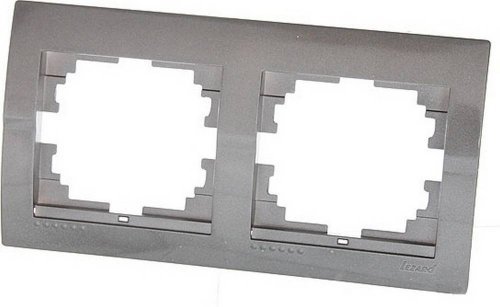 Розетка рамка 702-2800-147 Deniy 2-ая горизонтальная серебристый металлик