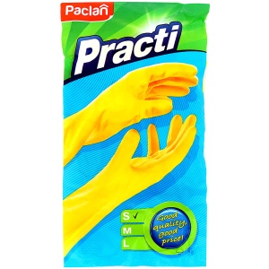 Перчатки Paclan Practi с ароматом лимона желтые M
