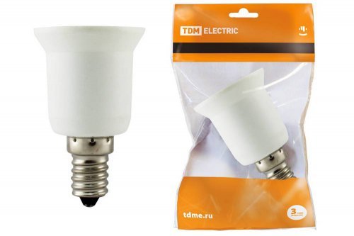 Переходник TDM Е14-Е27 белый