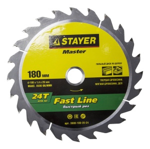 Диск на пилу STAYER Fast Line по дереву,190х30мм,24Т,3680-190-30-24