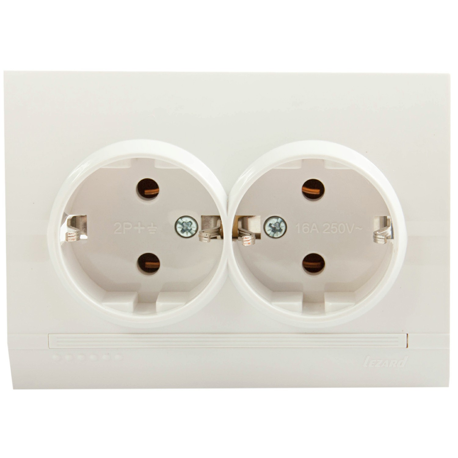 Розетка 702-0202-127 Deriy с/з двойная белый керамика