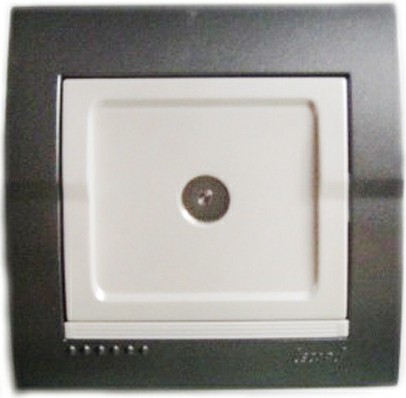 Розетка 702-2930-129 Deriy ТВ проходная  темно-серая и жемчужно-белая металлик
