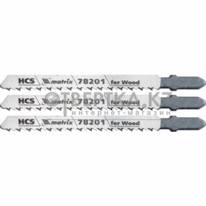 Полотно для эл.лобзика по дереву,75х2.5мм ,3шт//Matrix Professional /78201