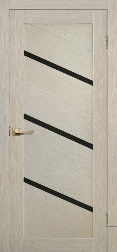 Дверь L05 ЧЕРНОЕ СТЕКЛО 600*2000 ясень