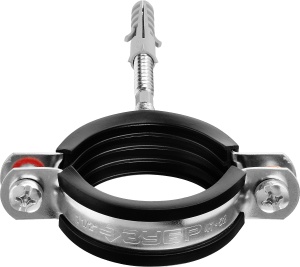 Хомут ЗУБР трубный с гайкой,шпилька и дюбель,1