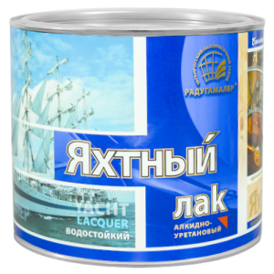 Лак яхтный глянцевый бесцветный 2,7л Радугамалер