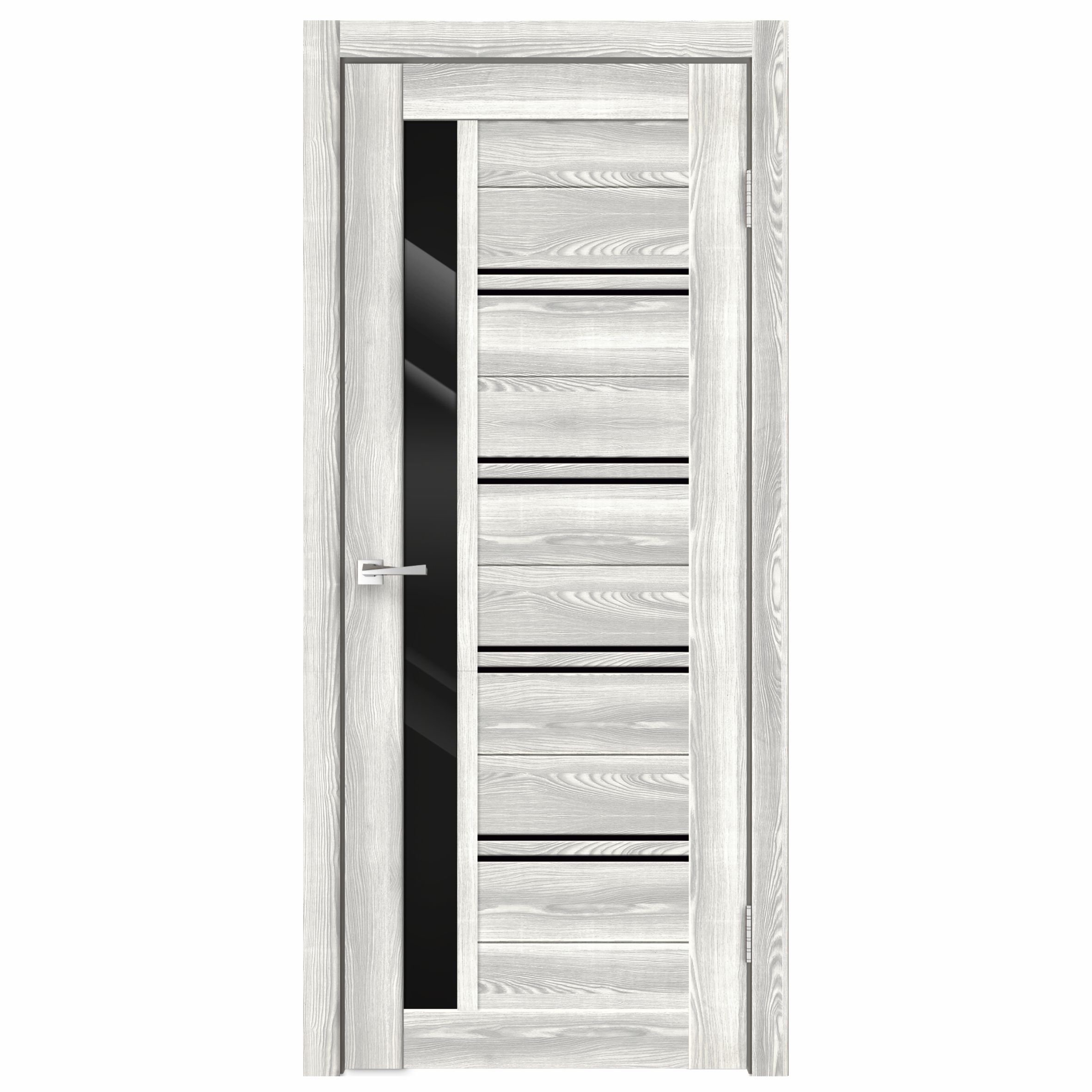 Дверь ДО Биланчино (700*2000 клен айс) Iacobel черное ПВХ