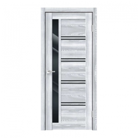 Дверь ДО Верона (700*2000 клен айс lacobel)черный ПВХ