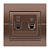 Розетка 702-3131-143 Deriy компьютерная+телефонная евро светло-коричневый перламутр со вставкой