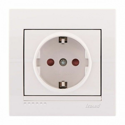 Розетка 702-0202-124 Deriy с/з с защитой от детей белый керамика