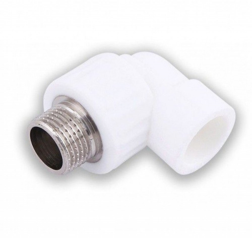 ПП- Угольник с Нар.резьбой 25х1/2* (Белый)