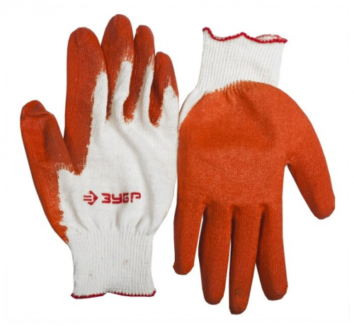 Перчатки х/б с с одинарным обливом ,размер L-XL,ЗУБРУНИВЕРСАЛ/11458-XL