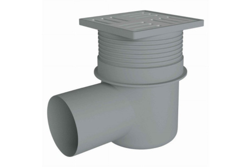 Трап гориз ТА 1610 регулируемый с выпуском 110мм с пласт.решеткой 15*15см