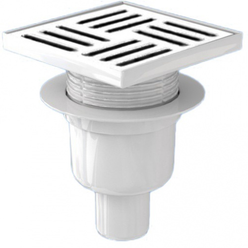 Трап верт ТА 5710 регулируемый с выпуском 50мм с пласт.решеткой 15*15см