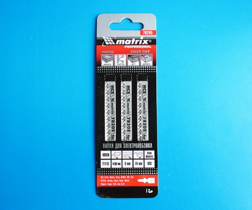 Полотно для эл.лобзика по дереву,75х3мм Matrix Professional 78205