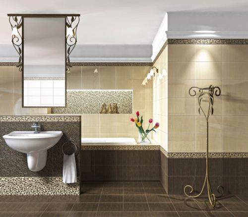 Кафель настенный 25х35 Глория коричневая(16 шт-1,4мкв/0,0875)