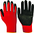Перчатки нейлон №528 13класс  с латексом(черные с красным)