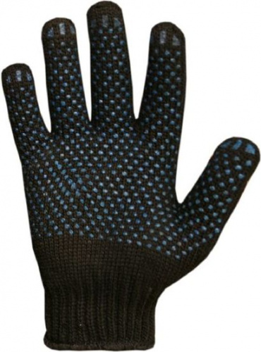 Перчатки х/б с ПВХ арт 602 черные