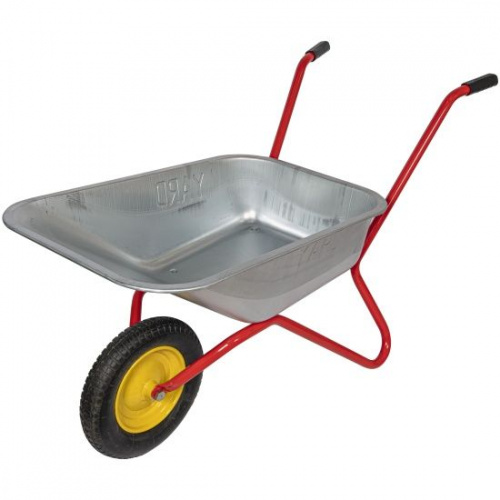 Тачка садово-строительная двухколесная усиленная красная ЭКСПЕРТ,120 кг,V-80л/2002 А