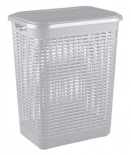 Корзина д/белья 50л св-серый/431293430