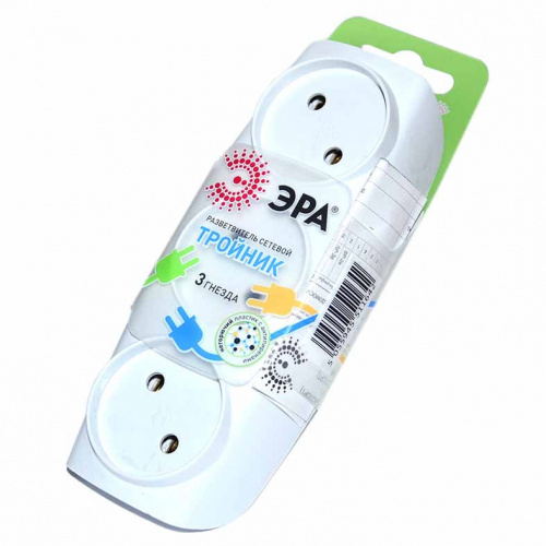 Эл тройник ЭРА SP-3-W б/з , 3гнезда белый/1642