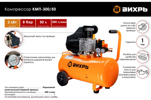 Компрессор КМП-300/50 Вихрь