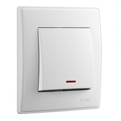 Выключатель 705-0202-111 LESYA с подсветкой белый с белой вставкой