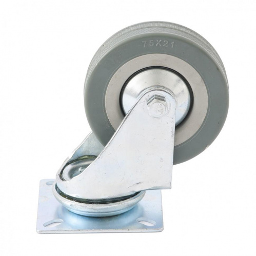 Колесо поворотное, d=75мм, крепление платформенное//Сибртех 68714