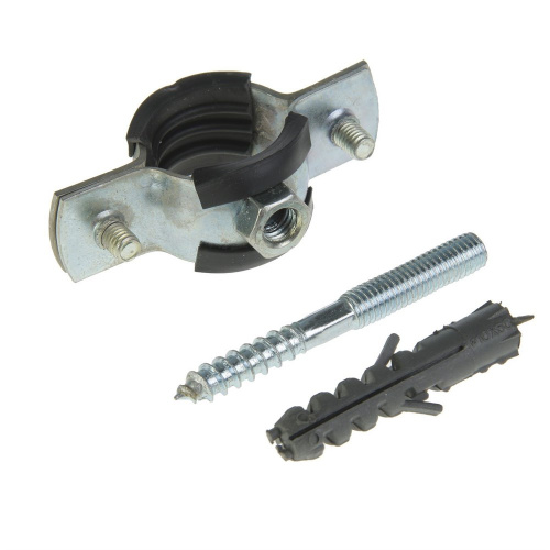 Хомут сантехнический 3/4,диаметр 25-28,шпилька+дюбель/47-5-025/