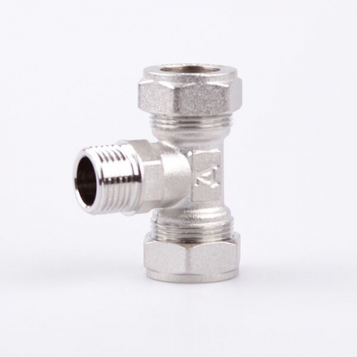 Тройник 15*1/2 В,с креплением,PLATED NICKEL,Lavita(T/S 15*1/2*15W))