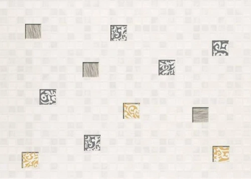 Кафель настенный Декор 25х35 Квадро мозаика белый