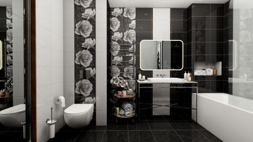 Кафель настенный Декор-панно 400х275 Монро 1 цветок /13шт/