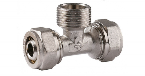 Тройник 25*1/2 В,PLATED NICKEL,Lavita (T/S 25*1/2*25)