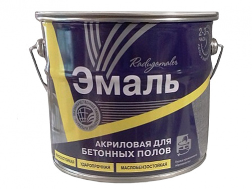 Эмаль акриловая черная для бетонных полов 3,5кг Радугамалер