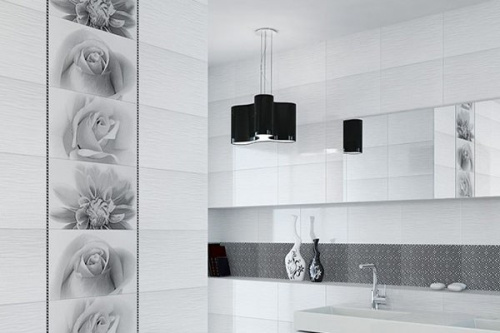 Кафель настенный Декор 250х400 Камелия черный 03 6141-91