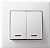 Выключатель 705-0202-112 LESYA  двойной с посветкой белый с белой вставкой