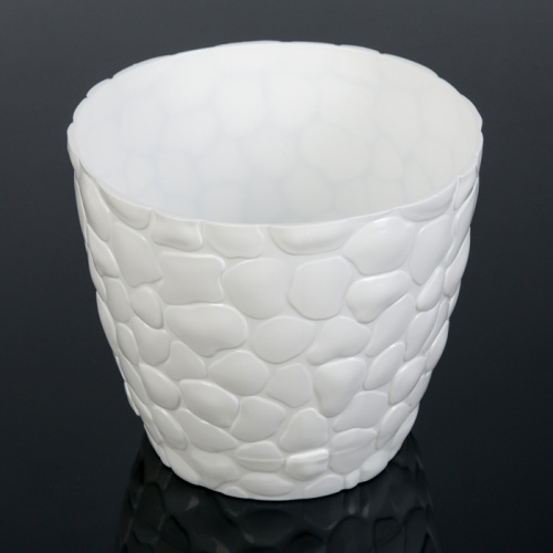 Кашпо КАМНИ D180мм 2,6л белый М3173