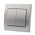 Выключатель 702-2828-101 Deriy двойной серебристый металлик