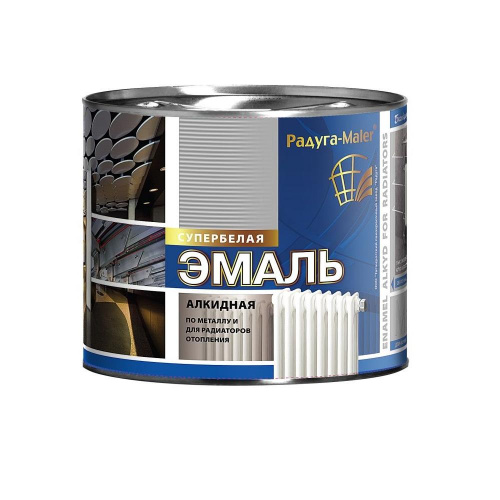 Эмаль акриловая белая для радиаторов термостойкая 0,9кг Радугамалер