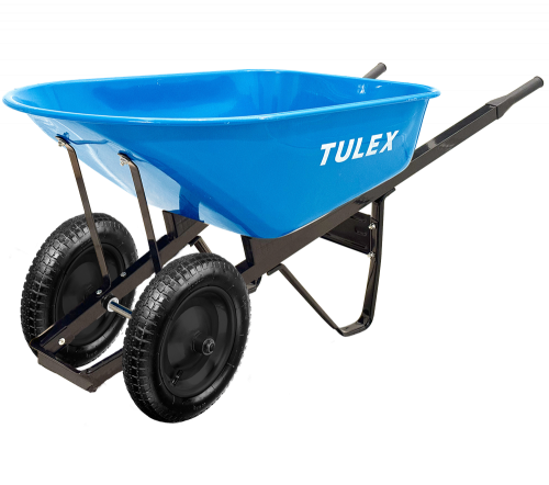 Тачка строительная,двухколесная усиленная TULEX 1132, TPU колеса,грузоподъёмность 250 кг,V-170л